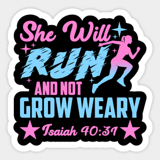 She Will Run XC Cross Country Running Gift Men Women Sticker